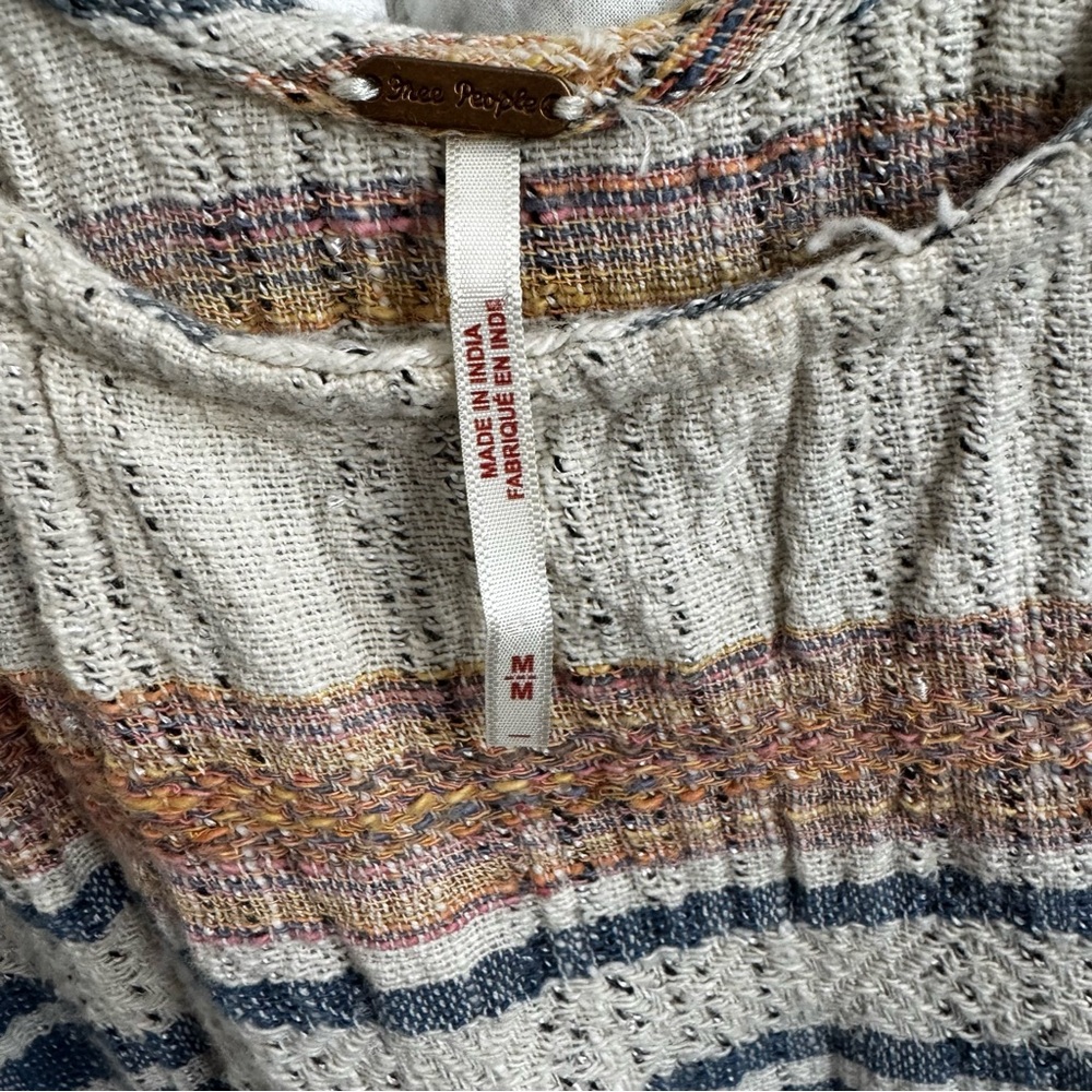 Free People Harper Striped Cotton Midi Dress Size Medium - Picture 4 of 8